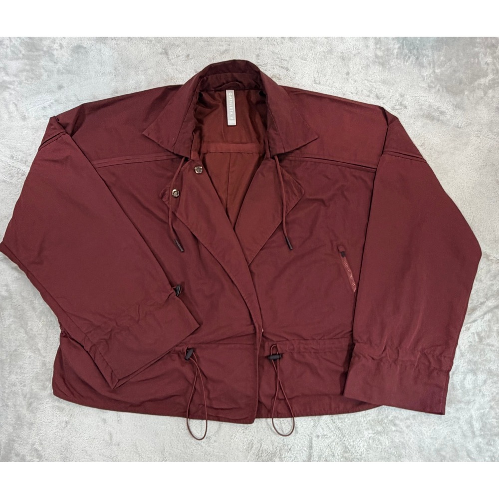 Athleta Womens Acadia Cropped Lined Jacket Burgundy Cognac XL